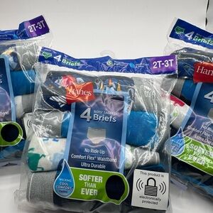 Hanes Boys Tagless Briefs 4-Pack - Size 2T-3T (Set of 3) multi color and prints